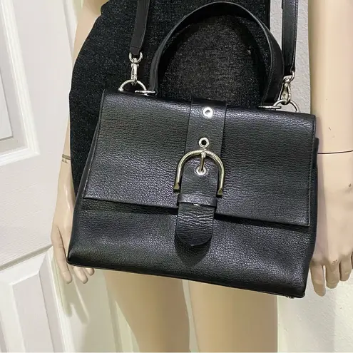 Henri Bendel Black Riverside Top Handle Satchel Bag Crossbody Purse Bag