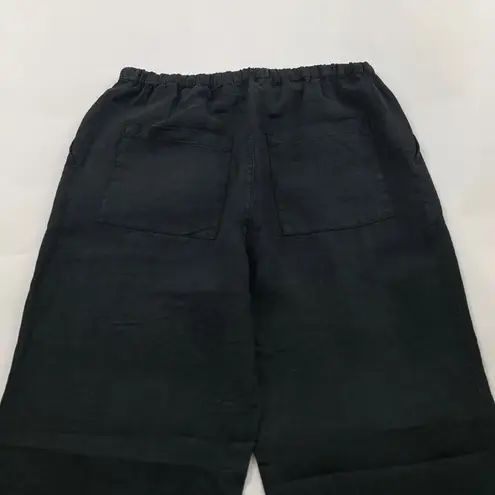 Nation Ltd Black Linen Wide Leg Lounge Pant S