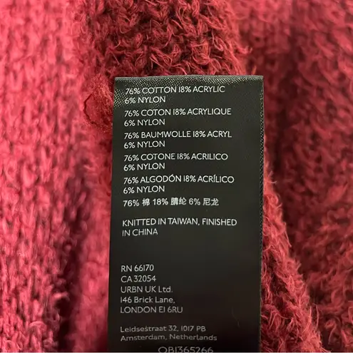 Pilcro Anthropologie  Soft Fluffy Oversized Cardigan Sweater in Wine Women Size S