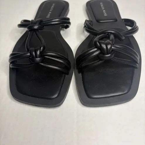 Azalea Wang Stetson Black Knotted Sandals Size 7 Slip