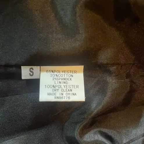 Due Per Due Purple Black Textured Fitted High Neck Zip Up Cropped Blazer Small