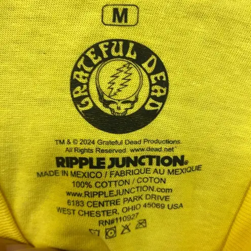 Grateful Dead Dancing Bear Flower Yellow T-Shirt Medium