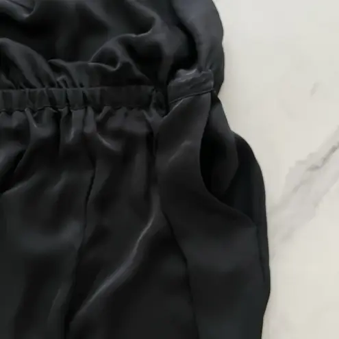 Ramy Brook Victoria Satin jumpsuit black Sz Medium Feminine Chic Cocktail Party
