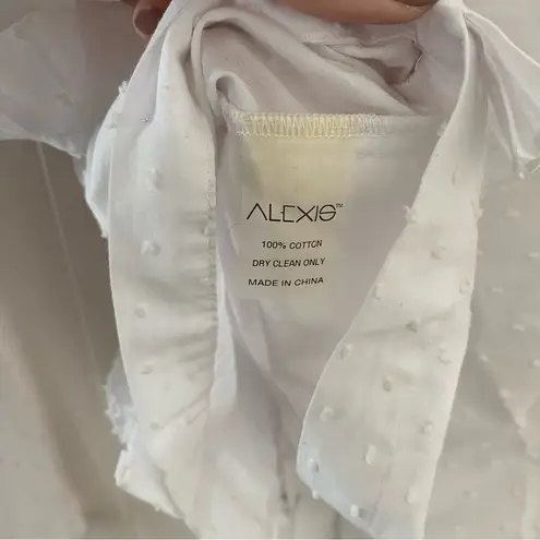 Alexis Burton Ruffled Cotton Blouse Size Large Gently Used