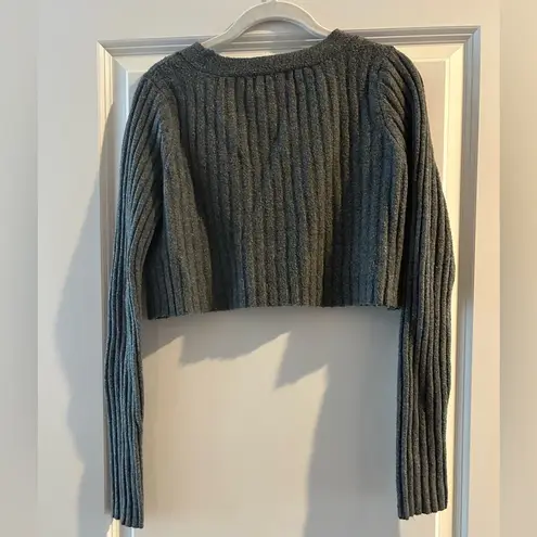 Urban Outfitters  Cropped grey button sweater. Size S.