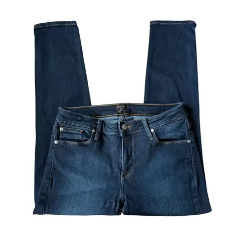 Just Black dark wash button zip five pocket stretchy skinny blue jeans 29/8