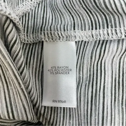 J. Jill Striped Open Shoulder Dress Size Large short sleeve mini shift stripes Gray