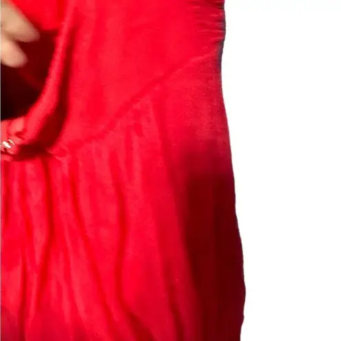 Forever 21 Red Poofy Crinkle Halter Mini Dress Medium