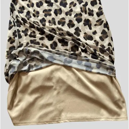 Bold Elements Dress Womens Brown Leopard Print Bodycon Elegant Stretch Size M