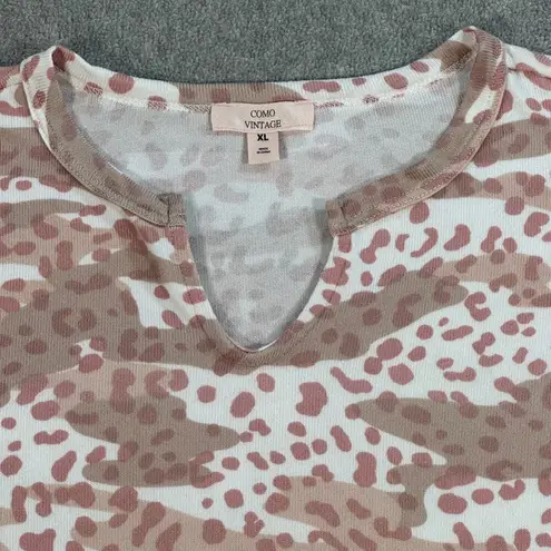 Como vintage Camo Animal Print Tee Shirt Women's X-Large Pink Comfort Lounge