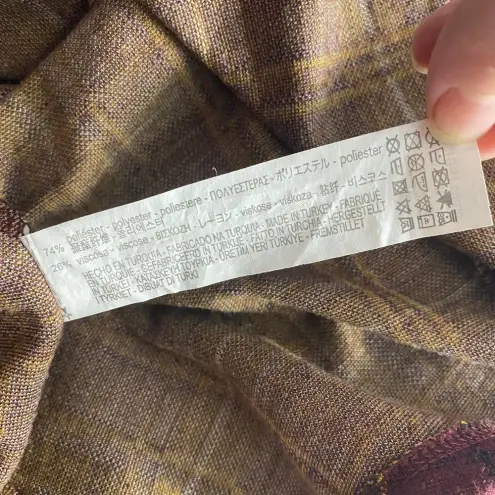 ZARA  Dress Plaid Oversized Short Sleeve T-Shirt Red‎ Check Dress Size Medium