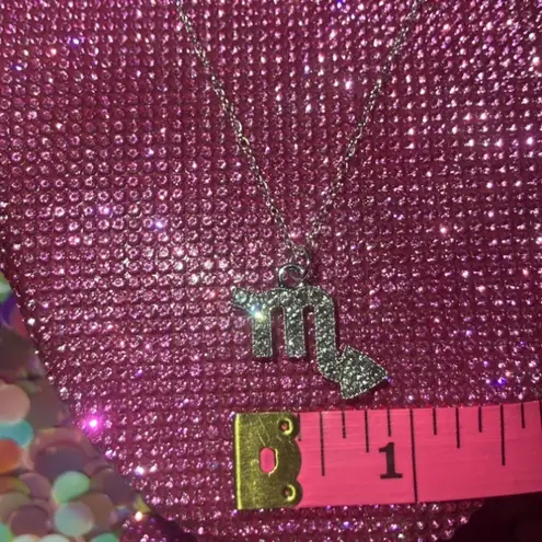Boutique Scorpio Zodiac Sign Necklace Bedazzled Rhinestone Horoscope Birthday emo egirl
