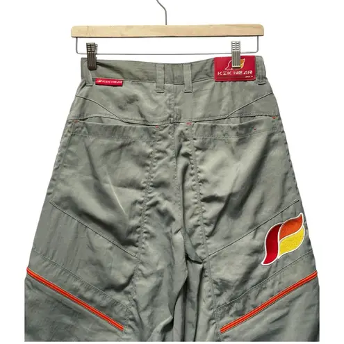 Vintage Kikwear Y2k Wide Leg Parachute Pants Size 28 Gray