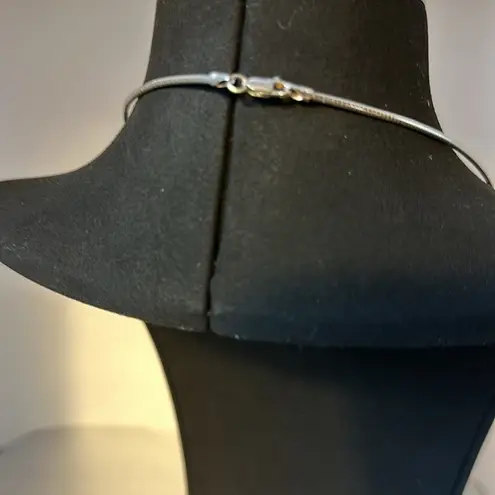 18 inch abalone platinum over sterling silver large pendant on Omega necklace..