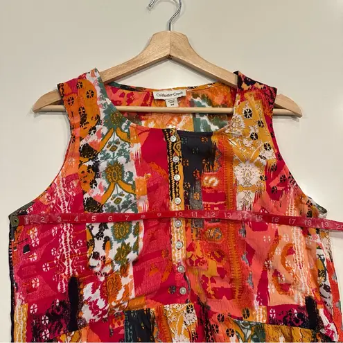 Coldwater Creek Rosa Red Patchwork Sleeveless Maxi Dress Size Medium Petite