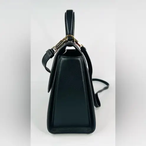 Salvatore Ferragamo Boxyz Top Handle Gancini Logo Two Tone Leather Shoulder Bag