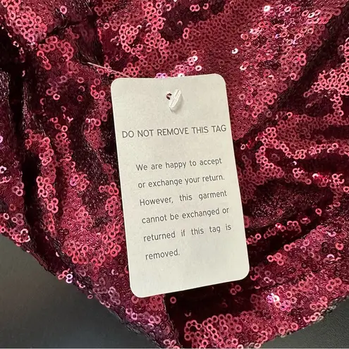 Gal Meets Glam Garnet Party Sequin Cropped Jumpsuit Ruffle Cap Sleeve size 12