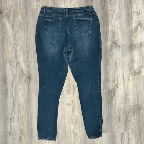 Ashley Stewart  High Rise Skinny Jeans Medium Wash Tapered Leg Denim Size 14