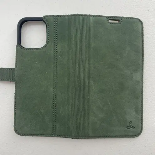 SNAKEHIVE Green Suede Leather Wallet 12 Pro Max Apple iPhone Case ID Card Holder