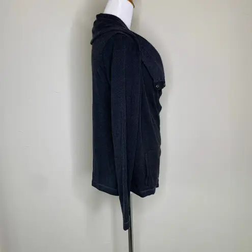 Mondetta  Blue Black Herringbone Moto Jacket Jersey Sz Small