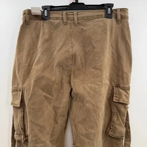 NWT Disclosure Baggy Cargo pants wide leg women's 17/33 washed brown soft denim