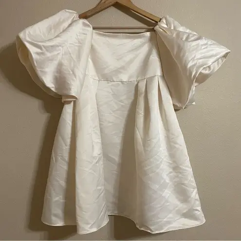 Peter Som x RTR White Satin Puff Sleeve Mini Dress Size 4
