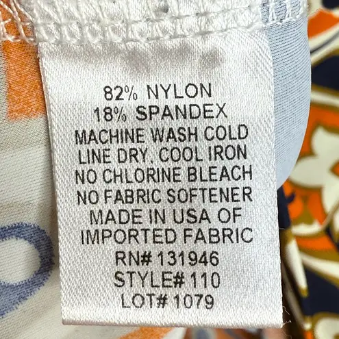 JUDE CONNALLY Beth Dress Retro Paisley Floral Navy Orange Size Small