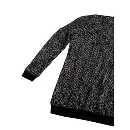 Modern Dark V Neck Sweater XS Black Gray Knit Slightly Sheer Edgy Urban Autumn