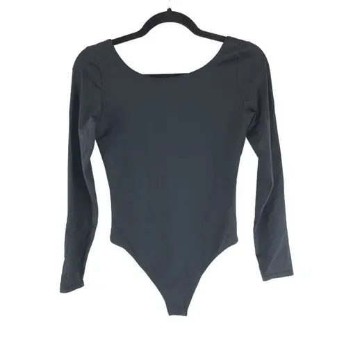 Everlane  Womens The Long-Sleeve Ballet Bodysuit Low Back Thong Black S