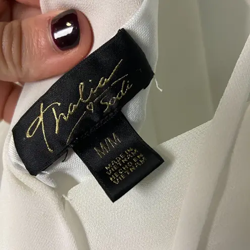 Thalia Sodi THALIA Women's M White Lace Sleeve Blouse