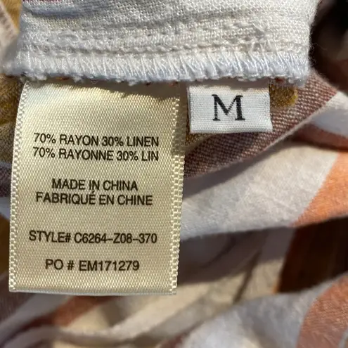 Cloth & Stone  Striped Linen Blend Halter Neck Crop Leg Jumpsuit Orange Cream M - Image 7