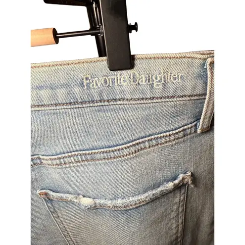 NWT Favorite Daughter Womens 34 Light Wash Straight Leg High Rise Distressed Blue