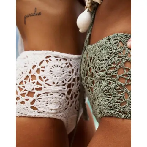 Raga New. ivory high waisted crochet bikini bottom. Retails $99