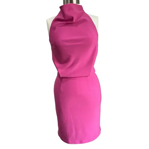 Elliatt  Cowl Neckline Philippa Mini Dress in Hot Pink Size Small