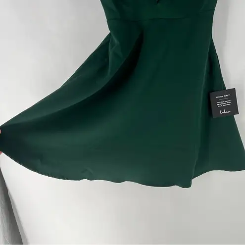 Lulus Divine Darling Hunter Green Ruffled V