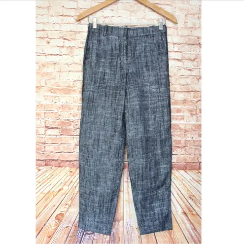 J.Crew  Black & White Herringbone Trousers with a Navy Pinstripe