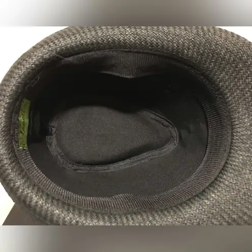 Cappello Spike Studded 100% Woven Paper Fedora Hat in black size S/M