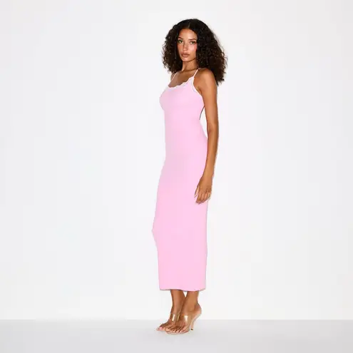 SKIMS Fits Everybody Lace Long Slip Dress in Bubblegum Tonal, Size Small
