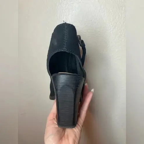 Dolce Vita Open Toed Suede Booties Size 8 Black Boots