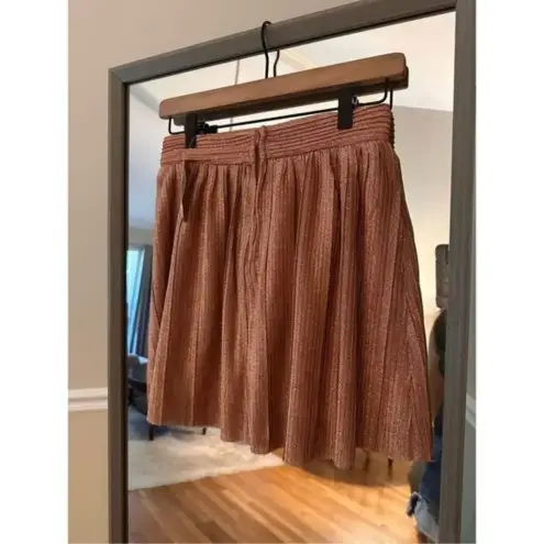 Francesca's  Caitlyn Metallic Mini Pleated Skirt Size Small
