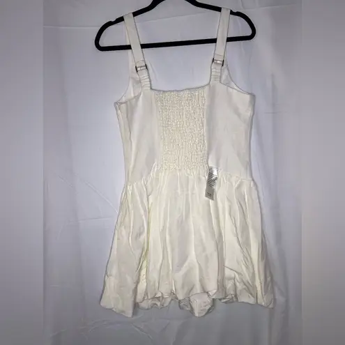 Ever New Square Neck Dropped Hem Mini Dress (Size 8) White