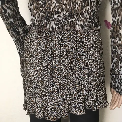 Alberto Makali Pleated Animal Print Top