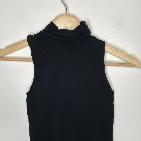 Commando  Black Ballet Sleeveless Turtleneck Bodysuit Thong Women's One Size OS