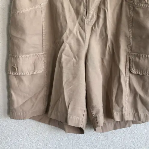 Soft Surroundings Shorts Khaki Bayside Shorts Cargo Pockets Pull On L