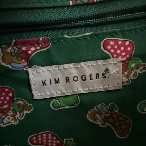 kim rogers Black Christmas Santa Reindeer Bamboo Handle Tote Bag