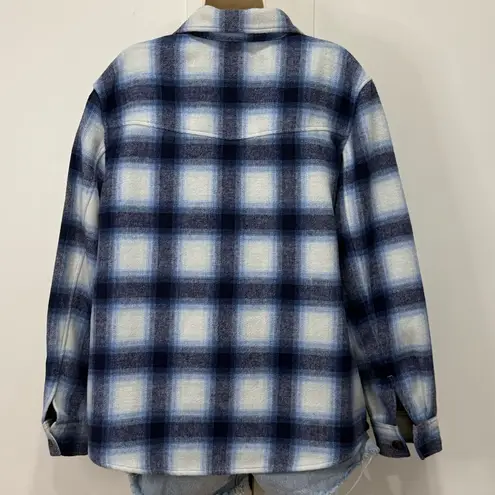 Rails Tripp Shirt Jacket Flannel Plaid Azure Sapphire Blue XL Western Shacket