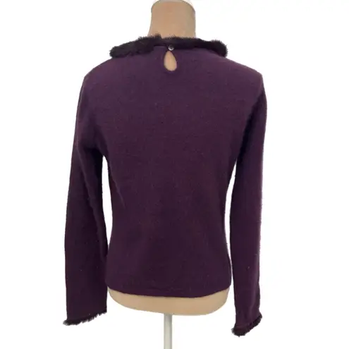 Pursuits Y2K Sweater Womens Sz M Plum Angora Wool Capsule Knit Vintage Hong Kong Purple Size M