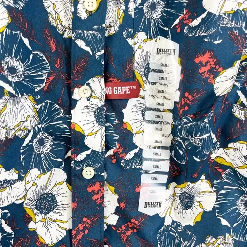 Duluth Trading Womens Button Up Shirt Small Casual No Gape Cottage Coastal Prep Blue