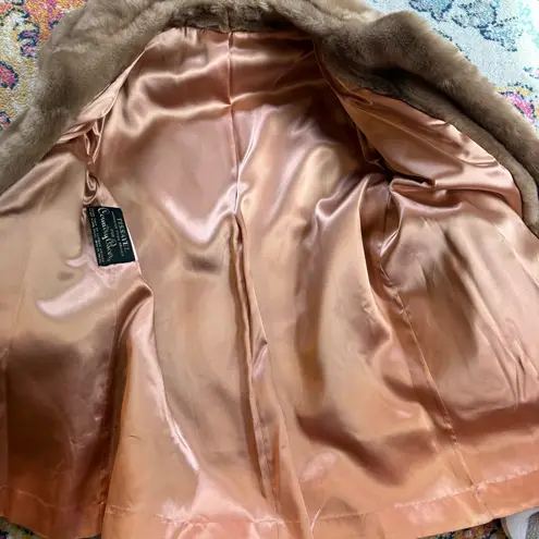 Vintage 60s Tissavel From France Faux Fur For Country Pacer Coat Tan Size undefined