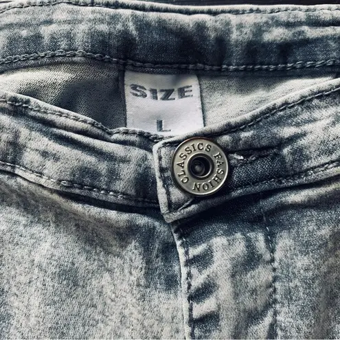 Classic Fashion Vintage 80s Grey Acid Washed High Rise Jeggings/Leggings Size L